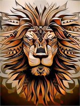 ME'ADAM -  Diamond Painting Volwassenen - Volledige dekking - Vierkante Steentjes - Inclusief Tools - High Quality Diamond Painting pakket - Volledige Bedekking - Leeuw - Abstract - Mandala 3