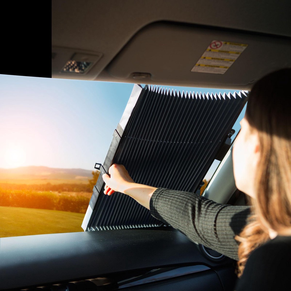 Pare-soleil rétractable pratique pour voiture, pare-brise de fenêtre  arrière, store enrouleur, pare-soleil automatique