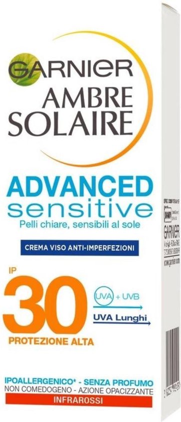Garnier Ambre Solaire Advanced Sensitive SPF 30 Sunscreen - 50 ml (Foreign packaging)