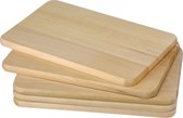 5x Jeu de planches à déjeuner / planches à découper en bois 21,5 x 13,5 cm - 21,5 x 13,5 x 1 cm - Planches à Planches à découper