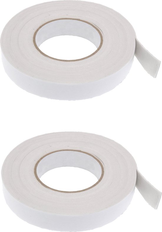 4 rollen zelfklevende tape / plakband - 1,9 cm x 5 meter - dubbelzijdig -  klustape /... | bol.com