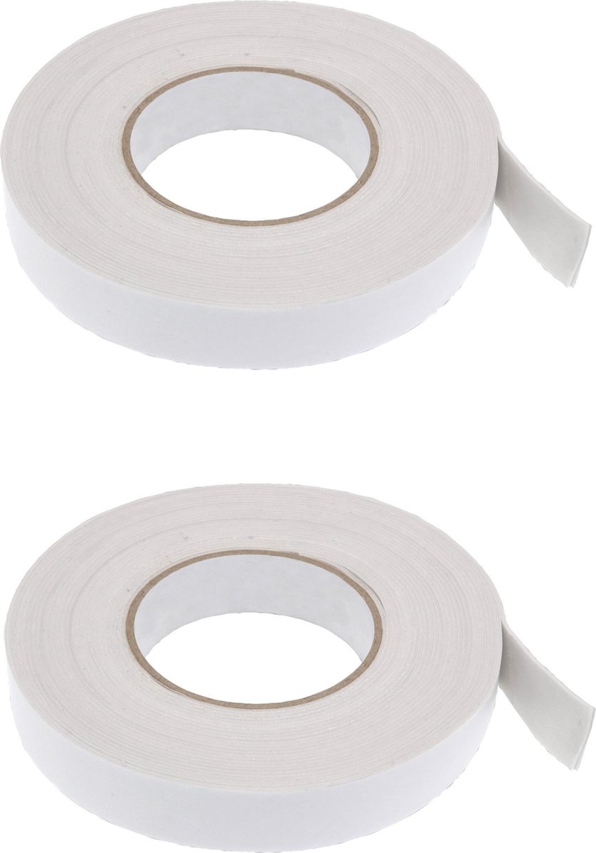 4 rollen zelfklevende tape / plakband - 1,9 cm x 5 meter - dubbelzijdig -  klustape /... | bol