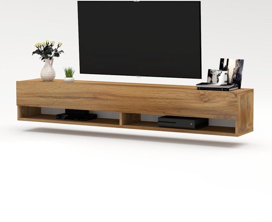 Rijke man Aarde Junior AZ Home - Tv meubel Alano 180 cm - Eiken - Zwevend - Tv kast meubel |  bol.com