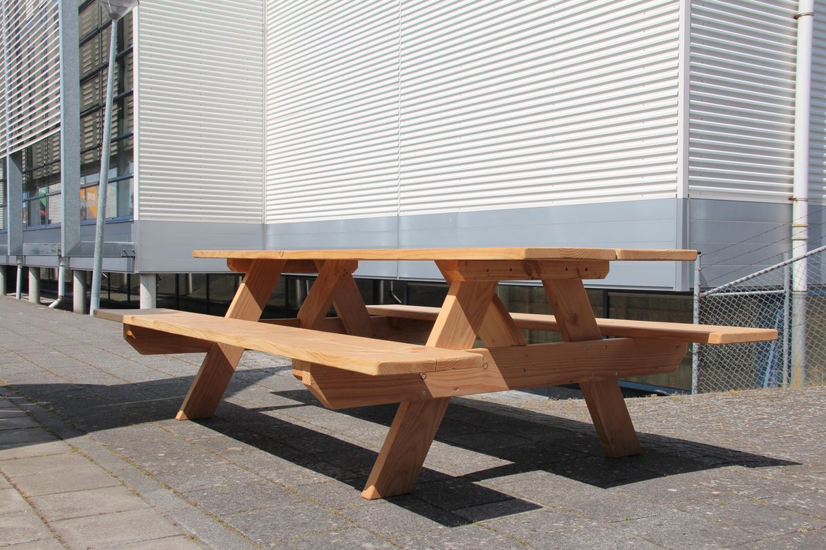 Robuuste Picknickbank 2,5 meter Picknicktafel Douglas hout