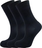 Bamboe - sokken - 3 paar - zwart - maat 47-50