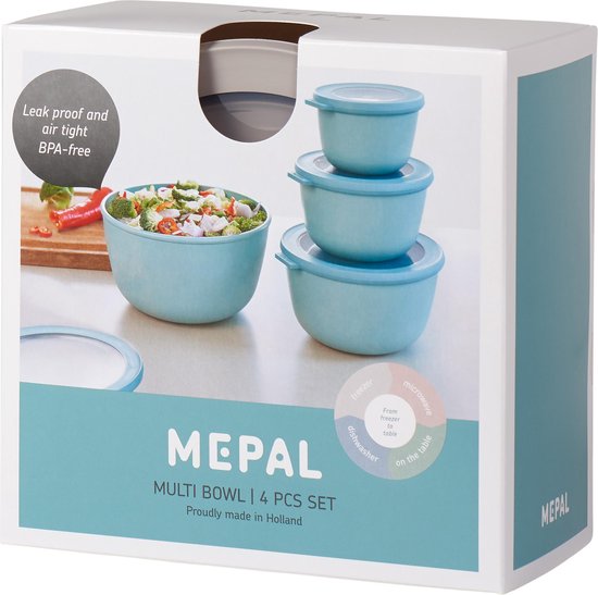 Mepal Cirqula set 4 parts Fresh keeper - 500, 1000, 2000, 3000 ml - Nordic white