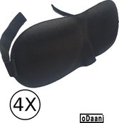 3D Slaapmasker zwart 4 stuks – Slaapcomfort – oDaani