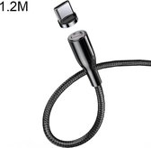 CAFELE Zhen Magnetic Series USB-C / Type-C Ronde kop Magnetische zuiging Snel opladen Datakabel Lijnlengte: 1,2 m (zwart)