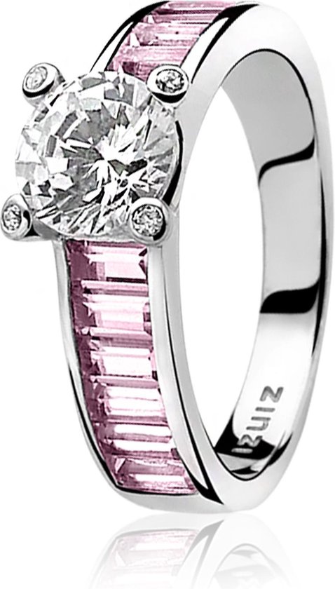 ZINZI zilveren ring roze ZIR775R