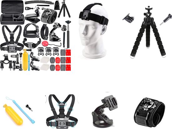 Ensemble d'accessoires Caméra Action 10 pièces dans un étui de luxe kit gopro
