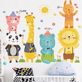 Muursticker | Vrolijke Dieren | Wanddecoratie | Muurdecoratie | Slaapkamer | Kinderkamer | Babykamer | Jongen | Meisje | Decoratie Sticker