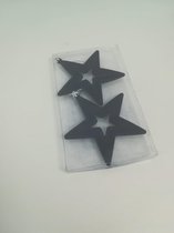 Kerststerren - 2 stuks - inclusief hanger - blauw