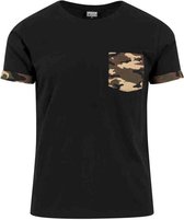 Urban Classics Camo Contrast Pocket Tee woodland camo