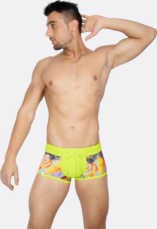 Veneziani Fantasy Push-Up Boxer Swimwear Yellow - zwemboxer -... | bol.com