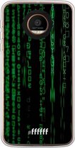 Motorola Moto Z Force Hoesje Transparant TPU Case - Hacking The Matrix #ffffff