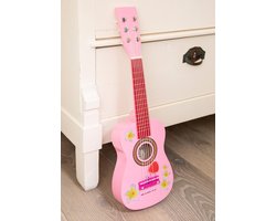 Speelgoed gitaar roze met bloemen | bol.com