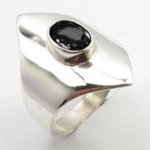 Natuursieraad -  925 sterling zilver onyx ring maat 19.00 mm - luxe edelsteen sieraad - handgemaakt