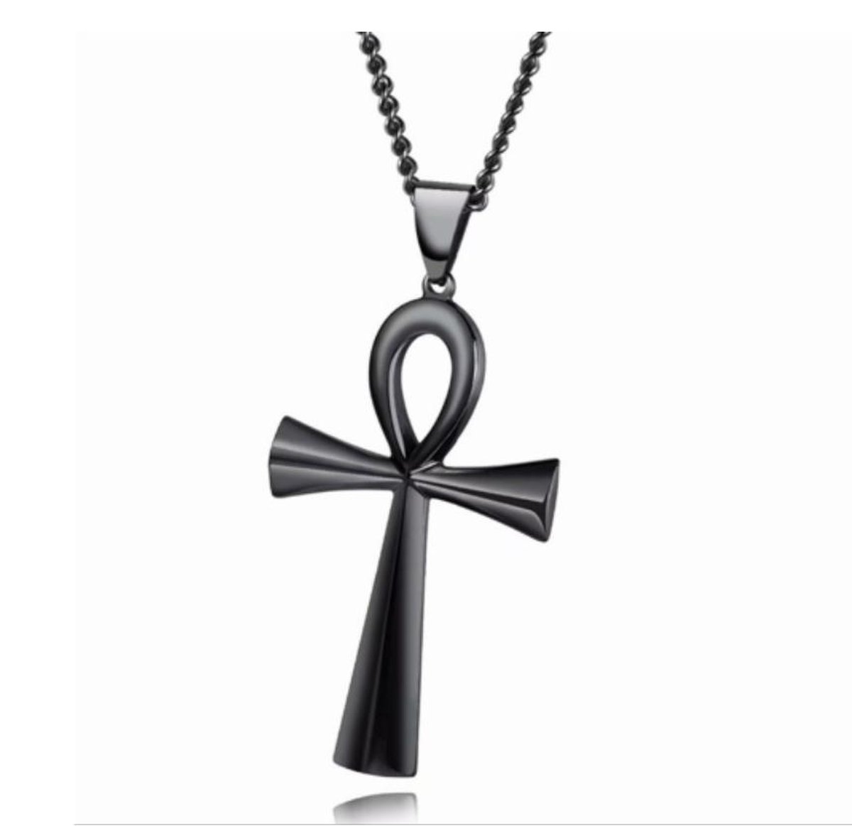 Ankh Symbool Hanger inclusief ketting|Ketting Dames|Ketting Heren|Egyptisch|Collier|Cabantis|Zwart