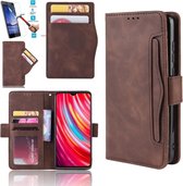 Xiaomi Redmi 9 Book Case Bruin Cover Case Hoesje Lederen Pu - 1 x Tempered Glass Screenprotector PMTBL