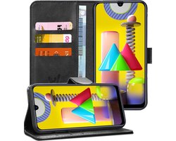 Hoesje geschikt voor Samsung Galaxy M31 - Book Case Kunstleer Pasjeshouder Zwart