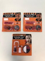 Halloween schmink - set van 3 stuks (vampier/duivel)