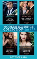 Modern Romance October 2020 Books 1-4: A Baby on the Greek's Doorstep (Innocent Christmas Brides) / The Billionaire's Cinderella Contract / Penniless and Secretly Pregnant / Stealing the Promised Princess