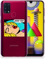 Silicone Back Case Geschikt voor Samsung Galaxy M31 Hoesje met Tekst Popart Oh Yes