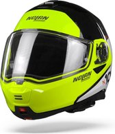 Nolan N100-5 Plus Distinctive 28 Glossy Black Yellow White Systeemhelm - Motorhelm - Maat L