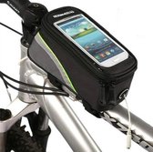 Tas met ruimte voor een mobiele telefoon voor op het fietsframe 4,2inch groen