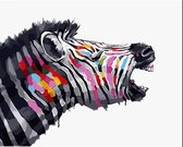 Schilderen op Nummer Zebra 40x50 Volwassenen & Kinderen - Kleuren op Nummer - Paint by Number - Hobbypainting.nl®