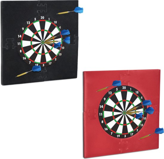 Relaxdays dartbord surround ring R6 - 4-delig - 45 cm - beschermring darts - muurbescherming - Ø 71x71x3 cm - zwart van Relaxdays — afbeelding 4
