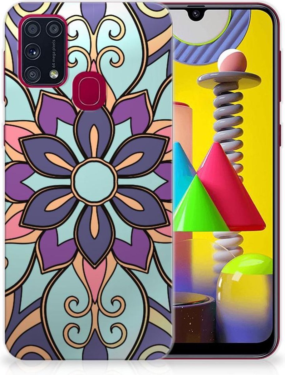 Back Cover voor Samsung Galaxy M31 TPU Case Purple Flower