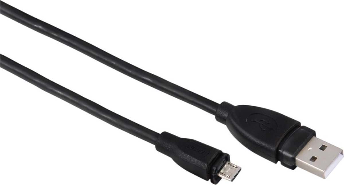 Hama Micro-USB 2.0-kabel Afgeschermd Zwart 1,8 M