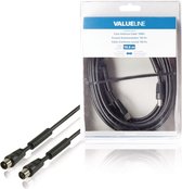 Valueline Vlsb40010b100 Coax Antennekabel 100 hz Coax Mannelijk - Coax Vrouwelijk 10,0 M Zwart