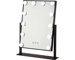 Bright Beauty Vanity hollywood make up spiegel met verlichting - zwart - dimbaar met drie lichtstanden