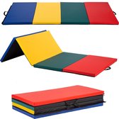 Best Massage YM-R4-CM Premium Opvouwbare XL yoga mat - 5 cm dik 234 cm lang - 234 x 114 x 5 cm - Gymnastiekmat - Sportmat - Blauw, rood, geel, groen