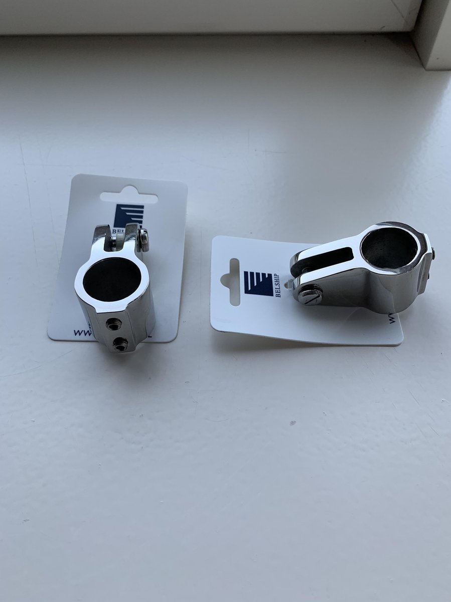2x Rvs middenstuk 22mm-Heavy duty uitvoering-buiskap koppeling-Biminitop -Bootkap