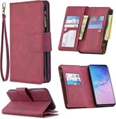 Luxe Telefoonhoesje voor Samsung Galaxy A51 | Hoogwaardig Leren Bookcase | Lederen Wallet Case | Luxe Uitstraling | Pasjeshouder | Portemonnee | Rits | Rood