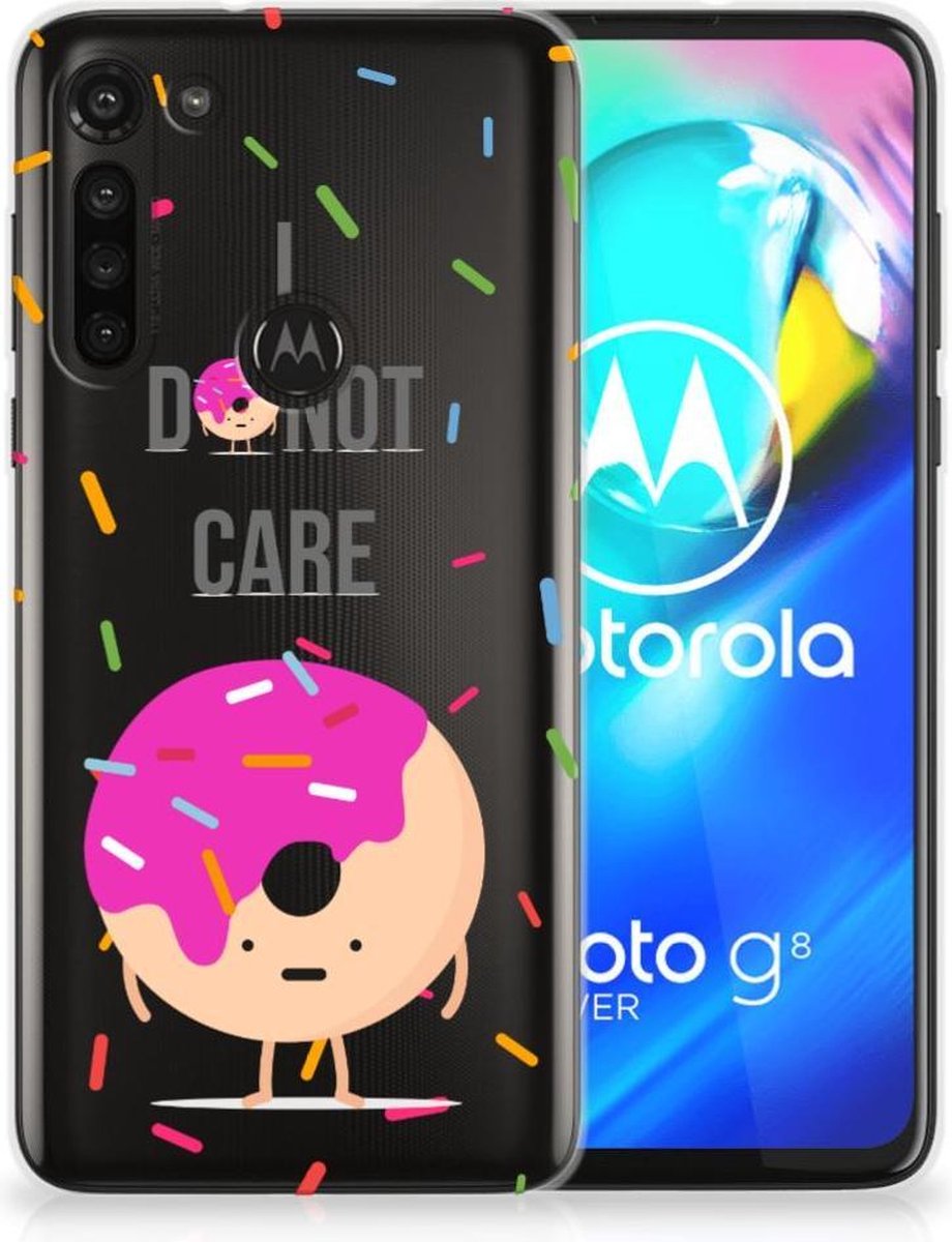 Motorola Moto G8 Power Siliconen Case Donut Roze