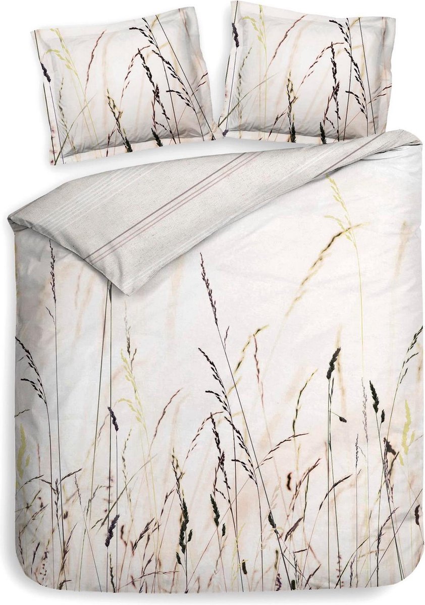 Heckett & Lane Dru Dekbedovertrek - Eenpersoons - 140x200/220 cm - Mist Natural