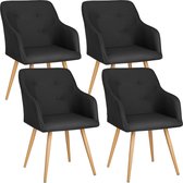 tectake - 4 Stoelen Tanja zwart  - 403534