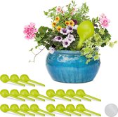 Relaxdays 20 x waterdruppelaar - watergeefsysteem - kunststof - giethulp – bol – geelgroen