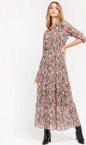 LOLALIZA Maxi jurk met slang en bloemenprint - Roze - Maat 40