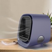 Let op type!! Mini Multifunctionele Bevochtiging Aromatherapie Fan Portable Office Home Desktop AirConditioner Fan (Donkerblauw)