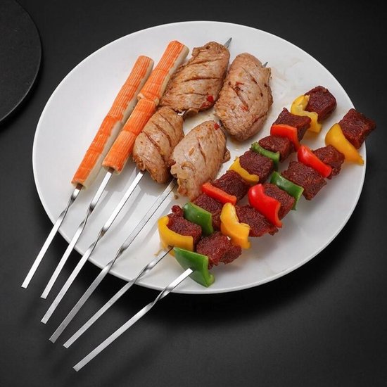 Set van 6 BBQ spiezen! - Barbecue grill spiesjes - Sate pennen - RVS |  bol.com