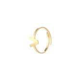 Nana  Dames Ring met letter  V  - goudkleurig ringen met initiaal - Vrouwen Liefde Cadeau-Vriendschapsring - Relatie Ringen