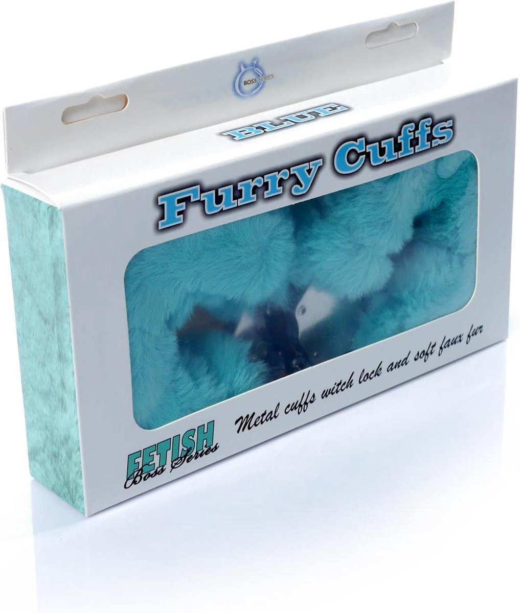 Goedkoopste Fetish Boss Series - Handboeien - Sexhandboeien - Politiehandboeien - SM - Furry Cuffs - Zacht - Harig - Bondage - Turquoise