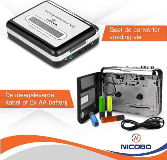 NicoBo Cassette Converter en Speler Digitaliseren naar Computer/MP3