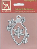 Simple Art – snij en embossingmal thema kerst – afbeelding kerstpegel met sneeuw