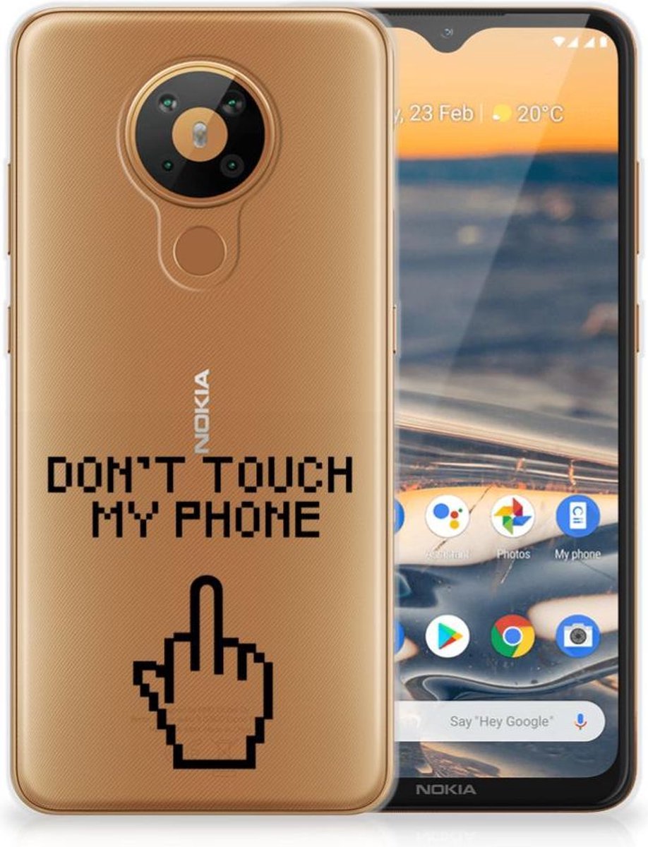 Nokia 5.3 Silicone-hoesje Finger Don't Touch My Phone